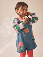 Denim Stripe T-Shirt Dungaree and Tights Set (3mths-7yrs) - Image 1 of 14