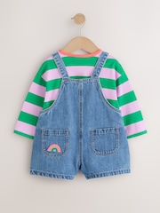 Denim Stripe T-Shirt Dungaree and Tights Set (3mths-7yrs) - Image 10 of 14