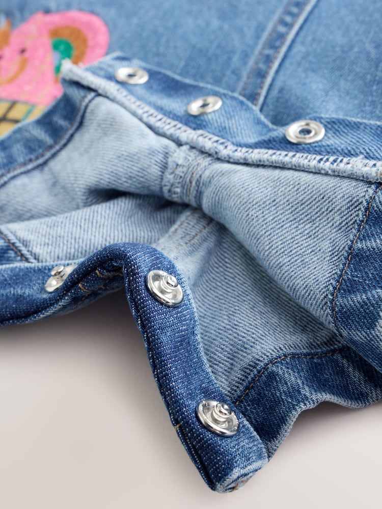 Denim Stripe T-Shirt Dungaree and Tights Set (3mths-7yrs) - Image 14 of 14 Denim Stripe T-Shirt Dungaree and Tights Set (3mths-7yrs) - Image 14 of 14