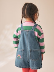 Denim Stripe T-Shirt Dungaree and Tights Set (3mths-7yrs) - Image 3 of 14