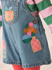 Denim Stripe T-Shirt Dungaree and Tights Set (3mths-7yrs) - Image 5 of 14
