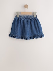 Denim azul oscuro - Falda con dobladillo con volantes (3 meses-7 años) - Imagen 1 de 4