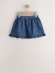 Denim azul oscuro - Falda con dobladillo con volantes (3 meses-7 años) - Imagen 2 de 4