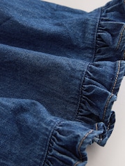 Denim azul oscuro - Falda con dobladillo con volantes (3 meses-7 años) - Imagen 3 de 4