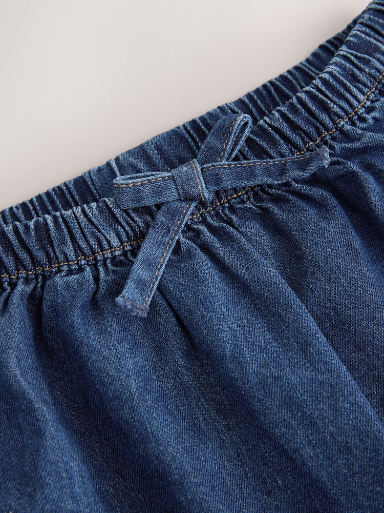 Denim azul oscuro - Falda con dobladillo con volantes (3 meses-7 años) - Imagen 4 de 4
