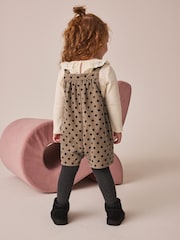 Brown Spot Cord Dungaree & Tights Set (3mths-7yrs) - Image 3 of 3