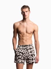 Emporio Armani White Flower Eagle Swim Boxer Swim Shorts - תמונה 1 מתוך 4