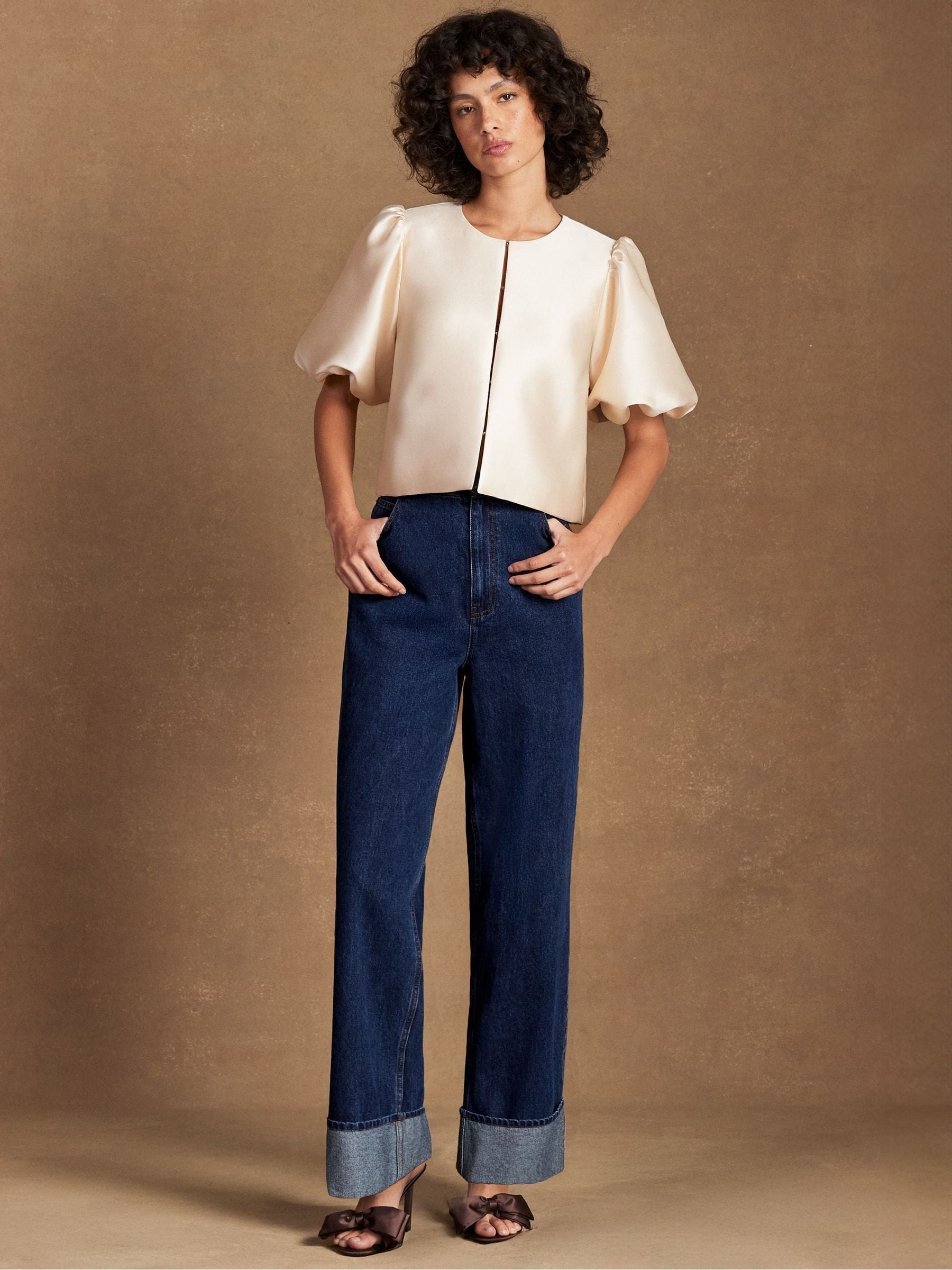Buy Ro&Zo Cream Puff Sleeve Shell Top from Next Canada
