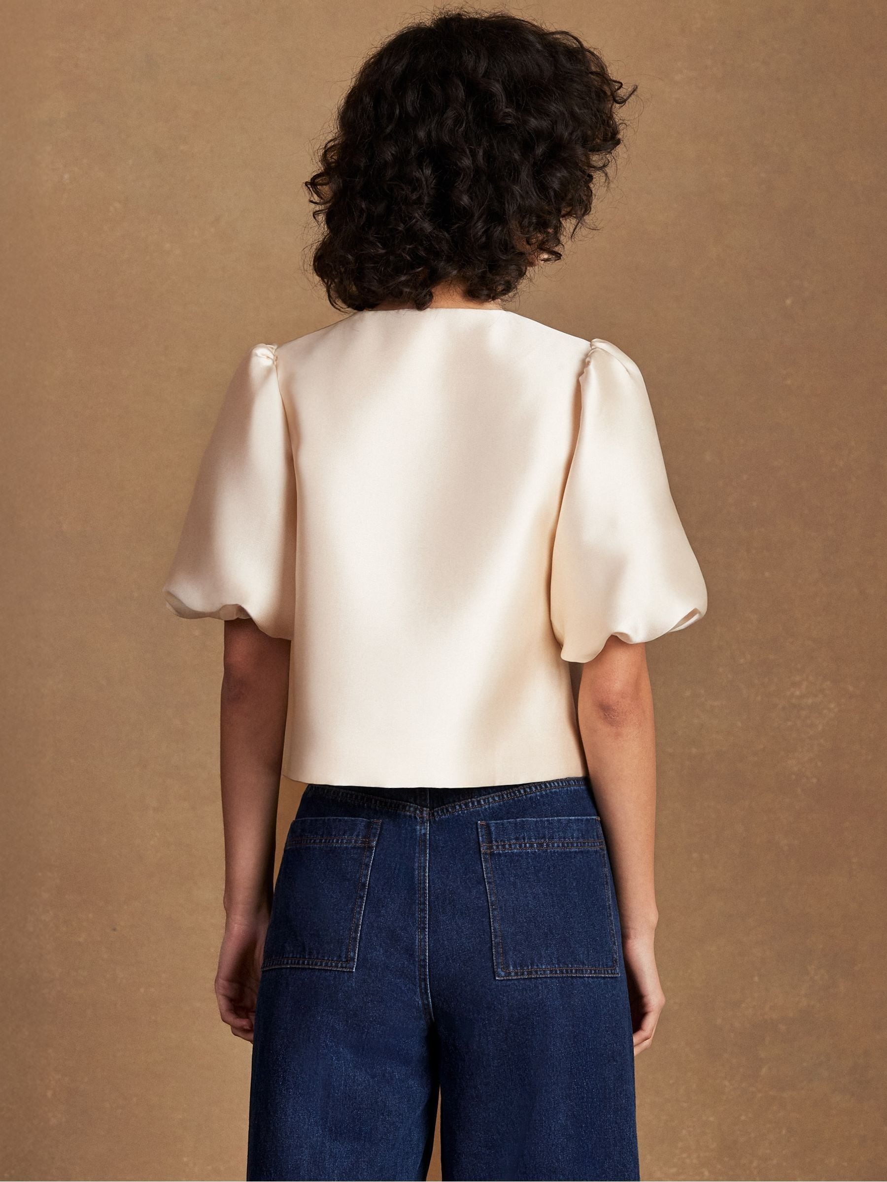 Buy Ro&Zo Cream Puff Sleeve Shell Top from Next Australia