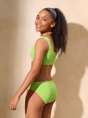 Lipsy Lime Green Scoop Neck Textured Bikini (5-16yrs) - Image 4 of 4