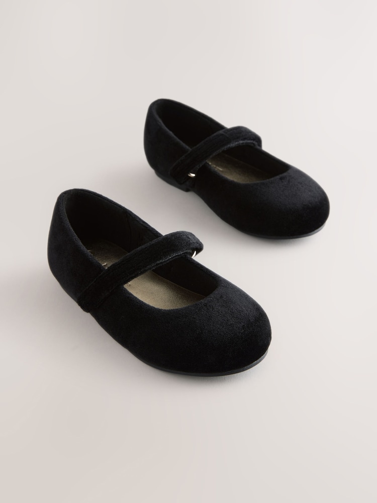 Terciopelo negro - Zapatos de ocasión Mary Jane con cierre de toque - Imagen 1 de 5