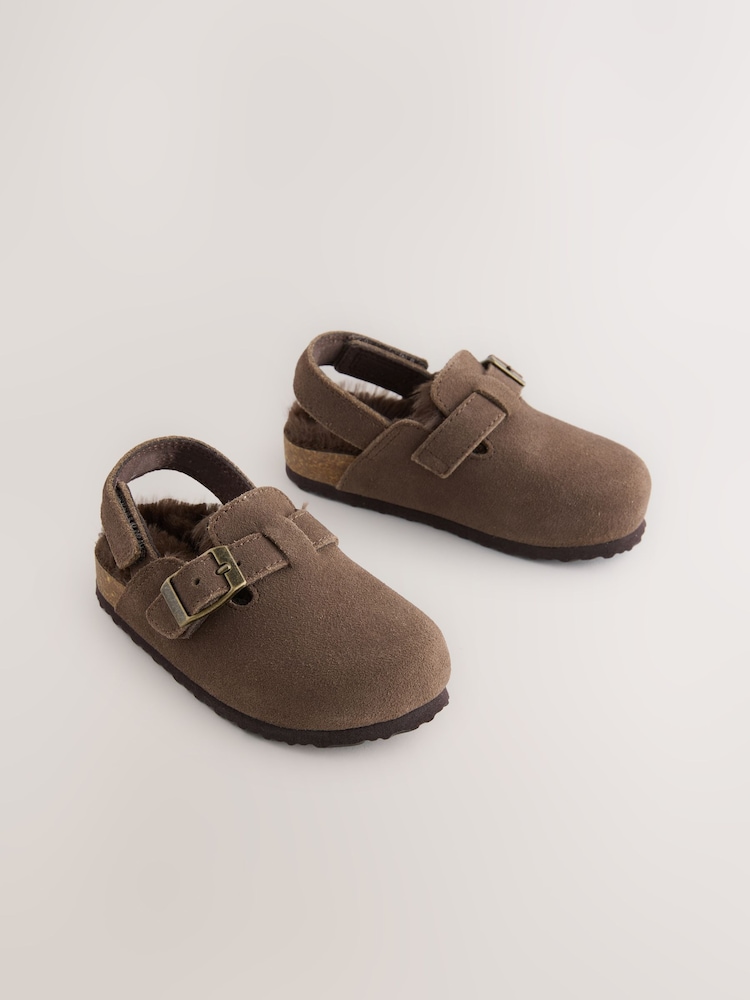 Chocolate Brown Standard Fit (F) Leather Clogs - Image 1 of 5 Chocolate Brown Standard Fit (F) Leather Clogs - Image 1 of 5