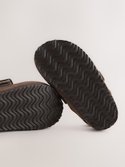 Chocolate Brown Standard Fit (F) Leather Clogs - Image 4 of 5