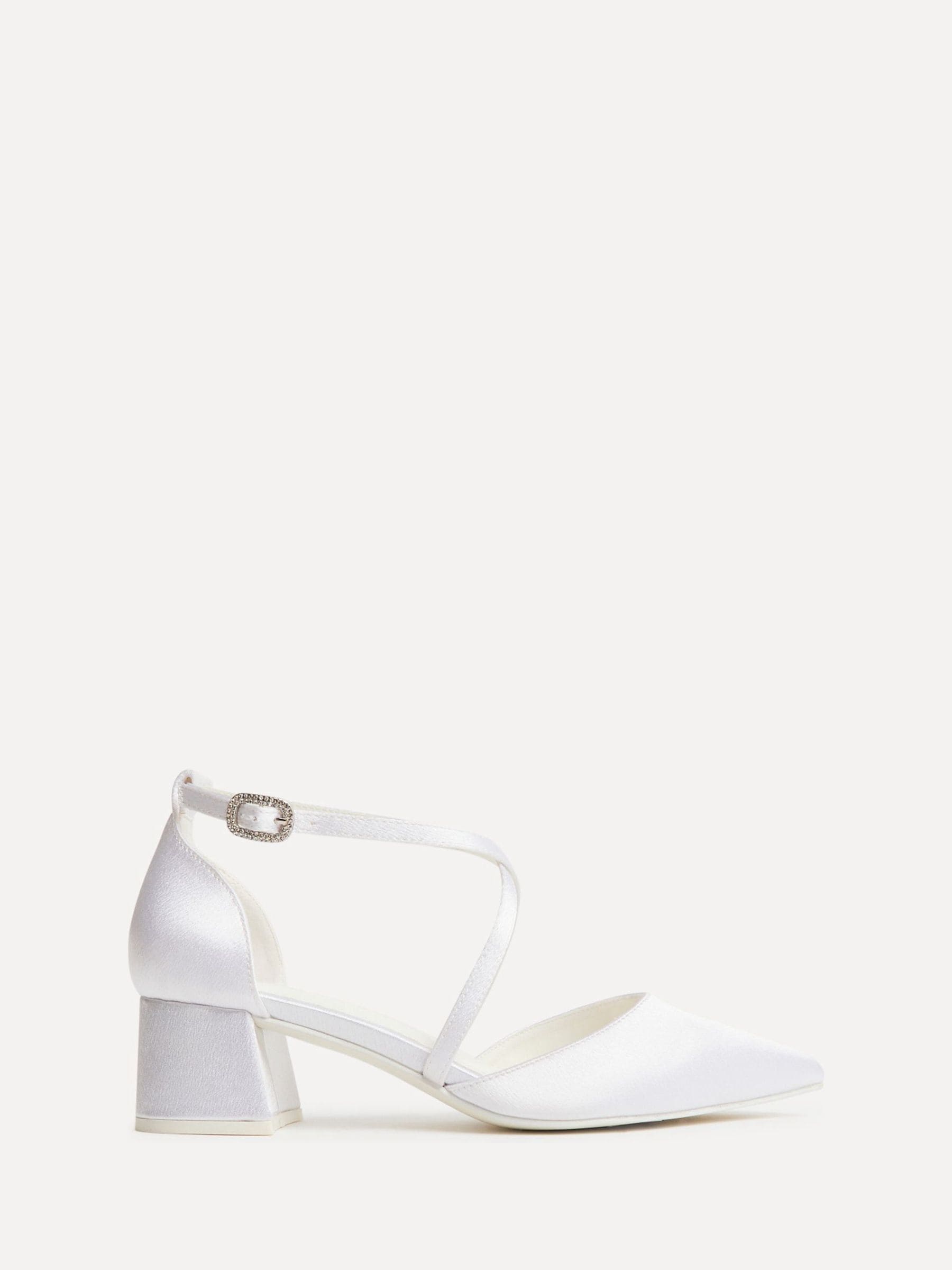 Buy Linzi Cream Bridal Faith Crossover Low Court Heels from Next USA
