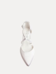 Linzi Cream Bridal Faith Crossover Low Court Heels - Image 4 of 5