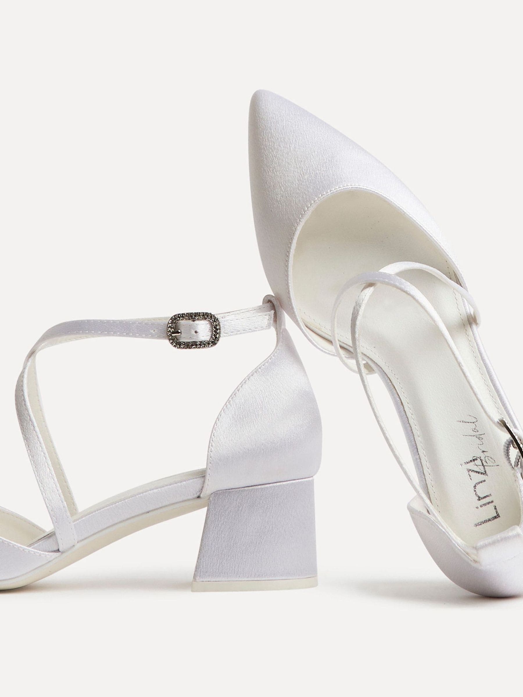 Buy Linzi Cream Bridal Faith Crossover Low Court Heels from Next USA