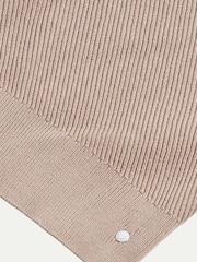 Peckham Rye Natural Knitted Rib Quarter Zip Jumper - Image 4 of 5