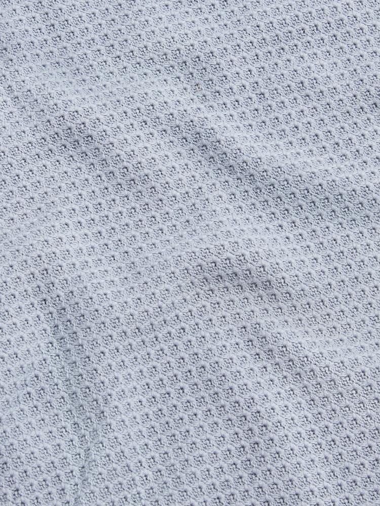 Peckham Rye Blue Honeycomb Knitted Crew Neck Jumper - Image 9 of 9