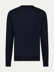 Peckham Rye Blue Knitted Crew Neck Jumper - Image 6 of 9