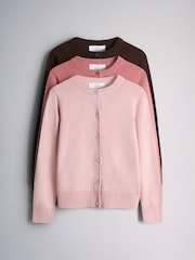 The Set 3 Pack Knitted Cardigans Pink/Light Pink/Brown - Image 2 of 6