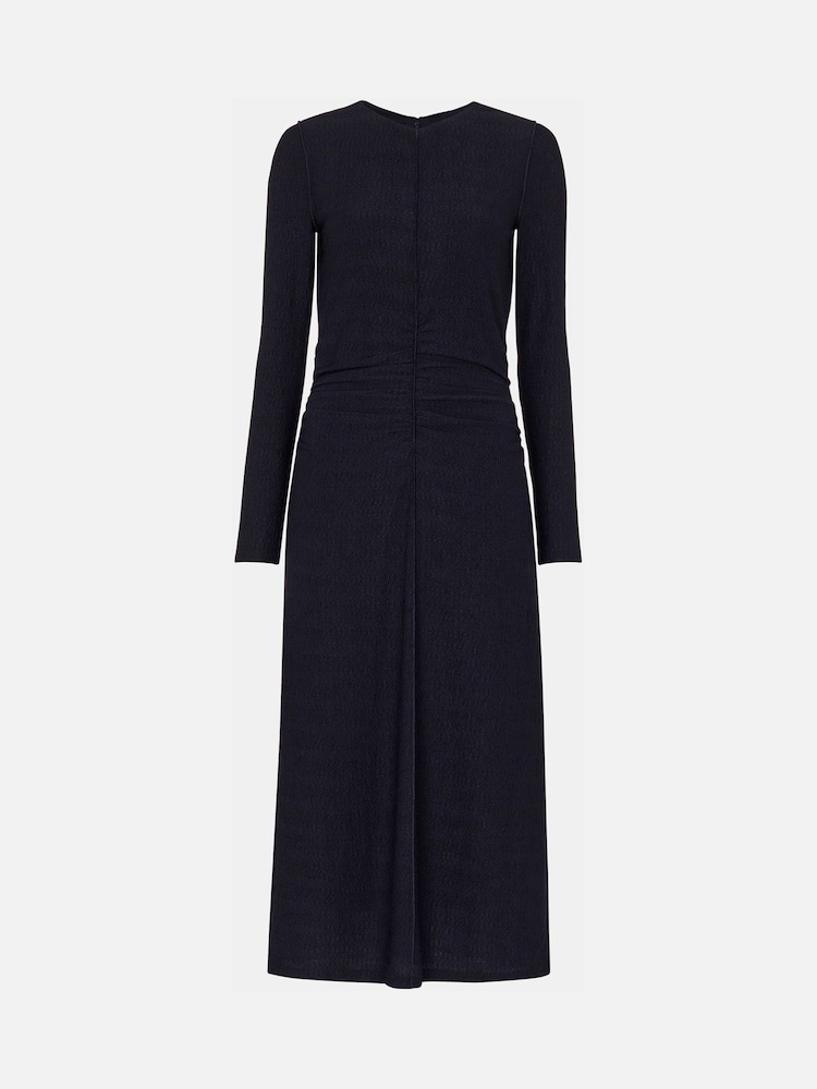 Whistles Blue Textured Jersey Ruched Dress - Image 5 of 5 Whistles Blue Textured Jersey Ruched Dress - Image 5 of 5