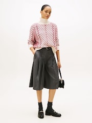 Tommy Hilfiger Red Pure Wool Cable Knit Relaxed Jumper - Image 2 of 5