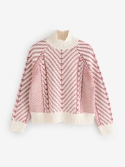 Tommy Hilfiger Red Pure Wool Cable Knit Relaxed Jumper - Image 5 of 5