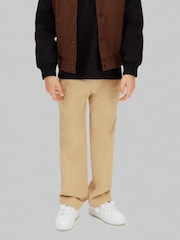 Calvin Klein Jeans ravne bombažne sateen rjave hlače - Slika 1 iz 6