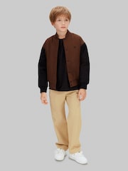 Calvin Klein Jeans ravne bombažne sateen rjave hlače - Slika 3 iz 6