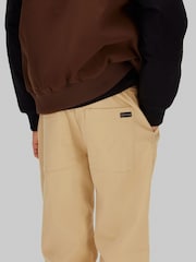 Calvin Klein Jeans ravne bombažne sateen rjave hlače - Slika 4 iz 6