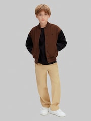 Calvin Klein Jeans ravne bombažne sateen rjave hlače - Slika 5 iz 6