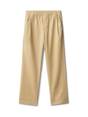 Calvin Klein Jeans ravne bombažne sateen rjave hlače - Slika 6 iz 6