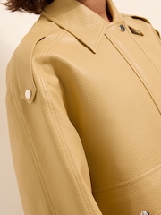 Friends Like These Buttermilk Yellow Faux Leather Bomber Jacket - Image 3 of 5