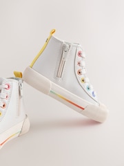 White Rainbow Wide Fit (G) High Top Trainers - Image 6 of 6