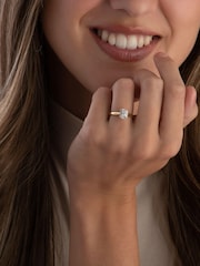 Beaverbrooks 18ct Yellow Gold Diamond Oval Shaped Halo Engagement Ring - Image 1 of 5