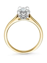 Beaverbrooks 18ct Yellow Gold Diamond Oval Shaped Halo Engagement Ring - Image 3 of 5