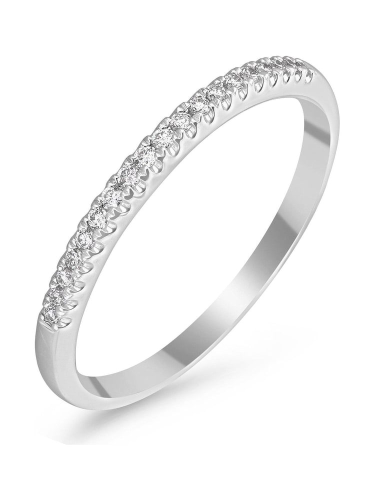 Beaverbrooks Silver Tone Platinum Diamond 1.5mm Ladies Wedding Ring - Image 1 of 4 Beaverbrooks Silver Tone Platinum Diamond 1.5mm Ladies Wedding Ring - Image 1 of 4