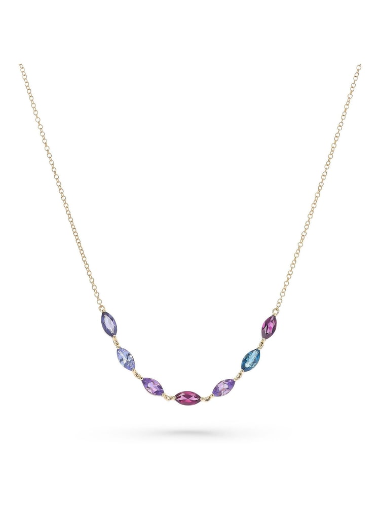 Beaverbrooks 9ct Yellow Gold Plated Gemstone Necklace - Image 1 of 4 Beaverbrooks 9ct Yellow Gold Plated Gemstone Necklace - Image 1 of 4