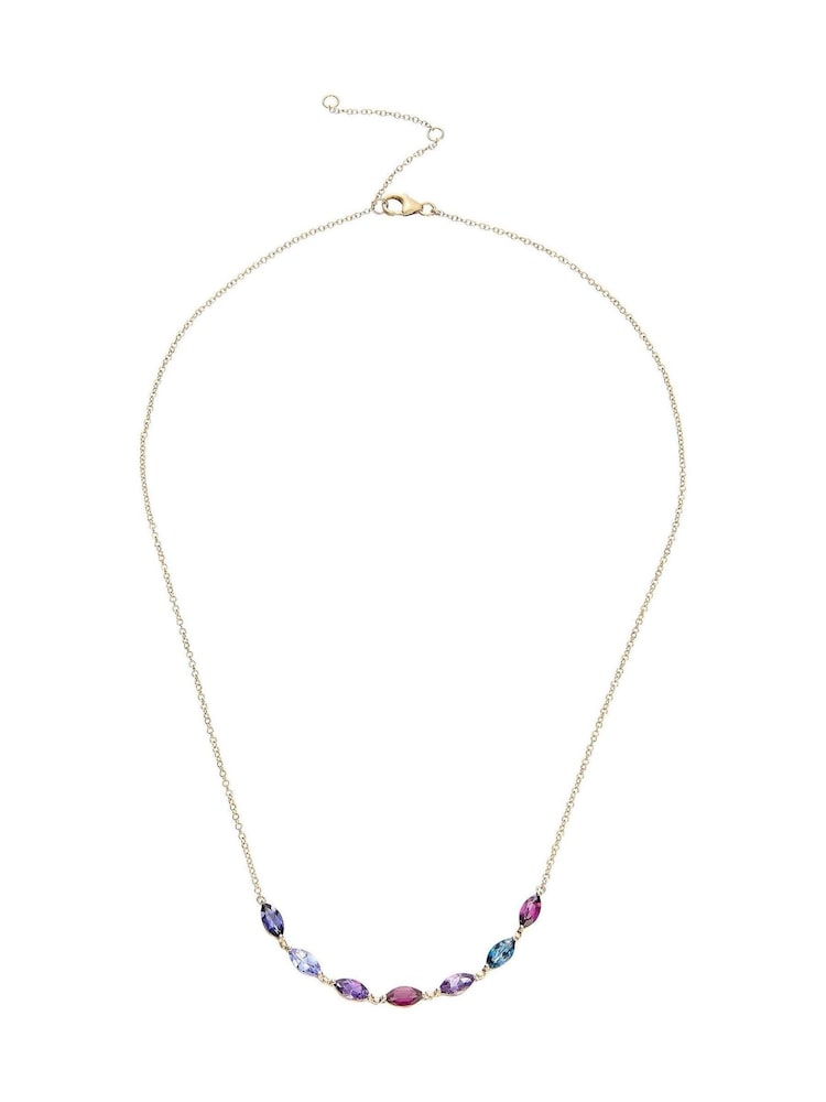 Beaverbrooks 9ct Yellow Gold Plated Gemstone Necklace - Image 2 of 4 Beaverbrooks 9ct Yellow Gold Plated Gemstone Necklace - Image 2 of 4