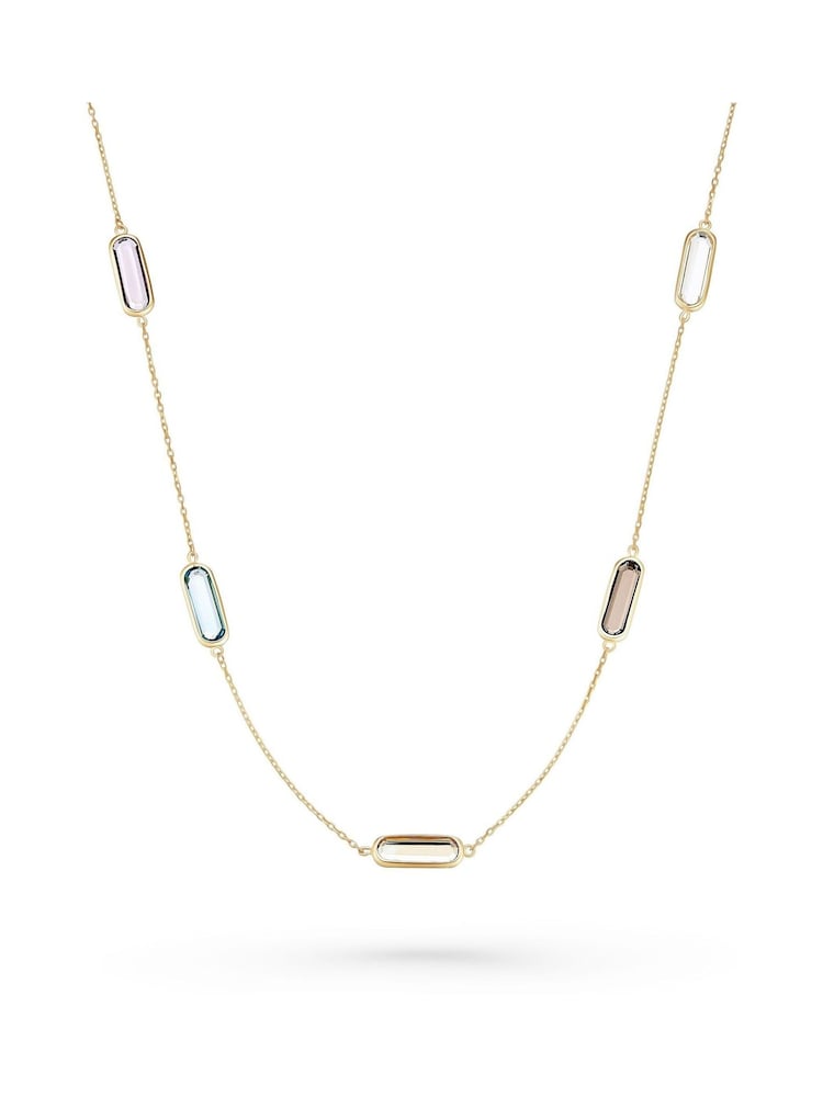 Beaverbrooks 9ct Yellow Gold Plated Multi-Coloured Cubic Zirconia Necklace - Image 1 of 4 Beaverbrooks 9ct Yellow Gold Plated Multi-Coloured Cubic Zirconia Necklace - Image 1 of 4