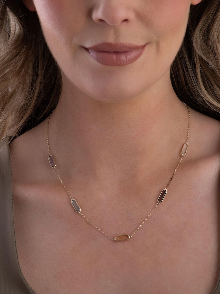 Beaverbrooks 9ct Yellow Gold Plated Multi-Coloured Cubic Zirconia Necklace - Image 4 of 4 Beaverbrooks 9ct Yellow Gold Plated Multi-Coloured Cubic Zirconia Necklace - Image 4 of 4