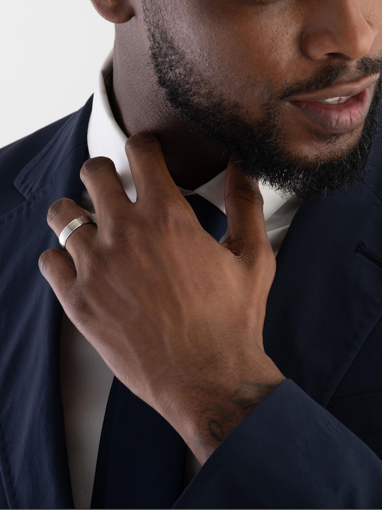 Beaverbrooks Silver Tone Platinum 5mm Brushed Mens Wedding Ring - Image 3 of 3 Beaverbrooks Silver Tone Platinum 5mm Brushed Mens Wedding Ring - Image 3 of 3