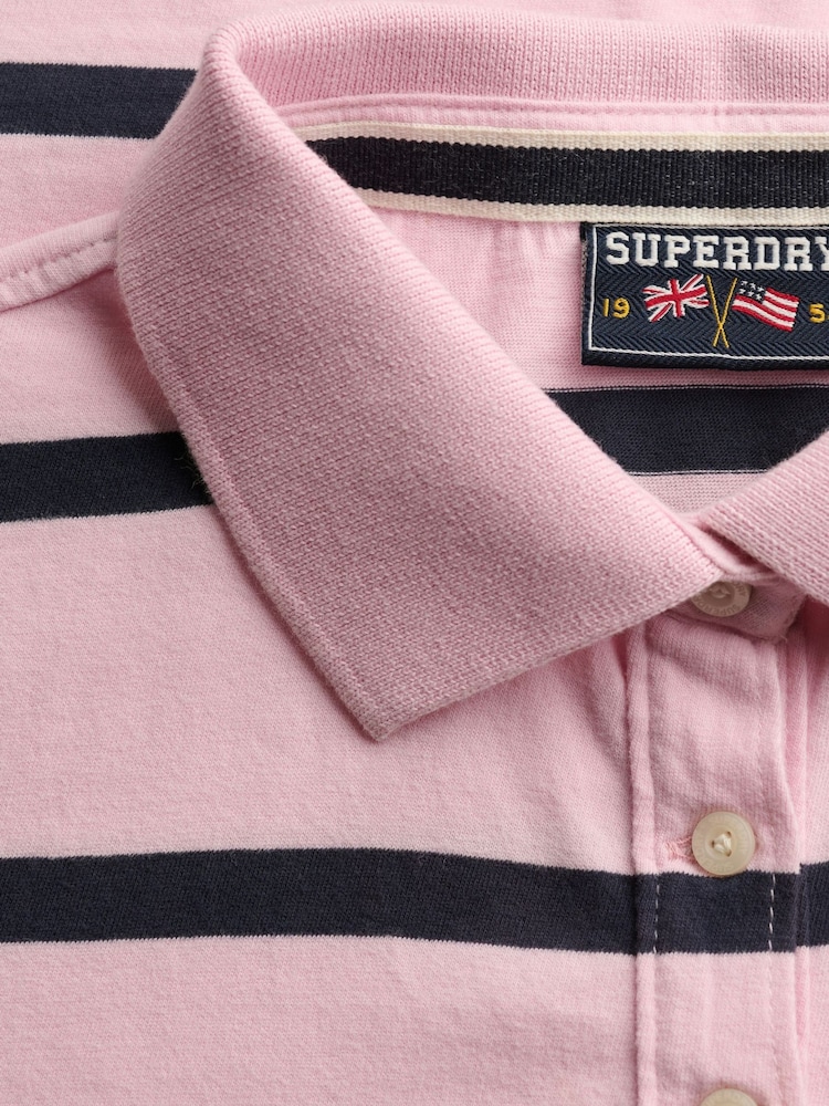 Rozo/Plavo - Polo majica Superdri Pikue Jersey - Slika 4 od 4