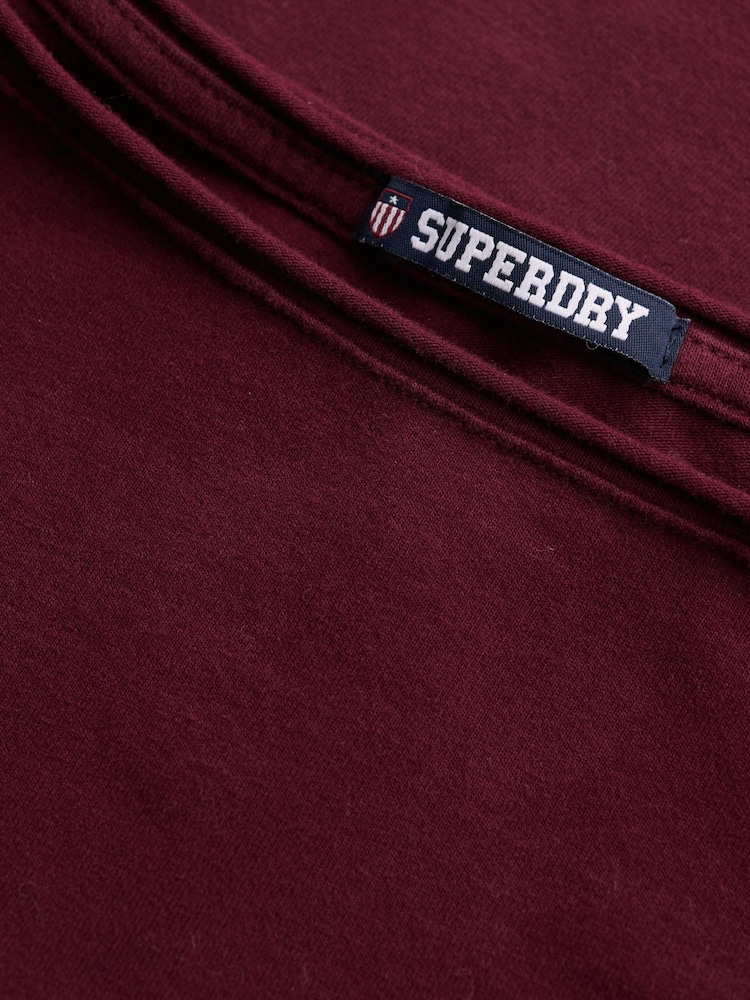 Superdry Burgundy Red Athletic Essentials Ruched Top - Image 7 of 7 Superdry Burgundy Red Athletic Essentials Ruched Top - Image 7 of 7