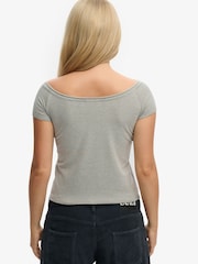 Superdry Grey Athletic Essentials Ruched Top - Image 3 of 7