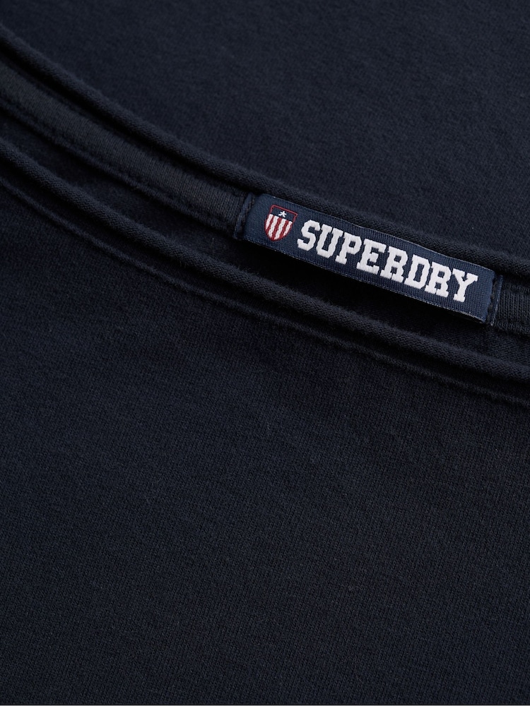 Superdry Navy Bardot Short-Sleeved Top - Image 2 of 2