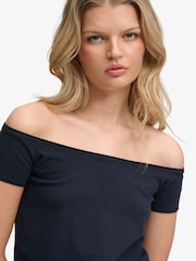 Superdry Navy Athletic Essentials Ruched Top - Image 3 of 7