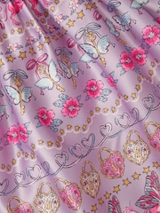 Monsoon Purple Magical Unicorn Print Satin Dress - Image 3 of 3