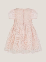 Monsoon Pink Baby Constance Appliqué Rose Party Dress - Image 2 of 3