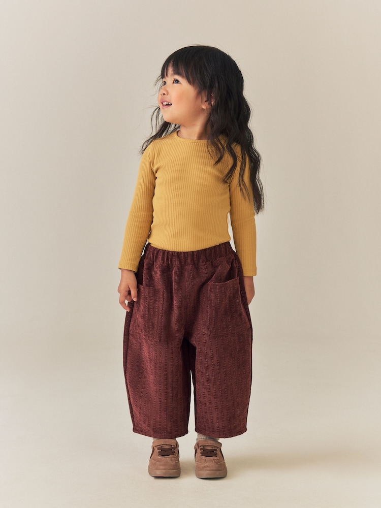 朱古力啡色 - 柔軟燈芯絨長褲（3 個月-7 歲） - 圖片 2，共 8